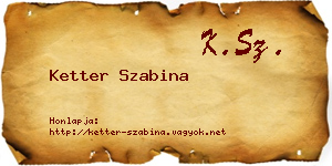 Ketter Szabina névjegykártya