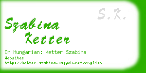 szabina ketter business card